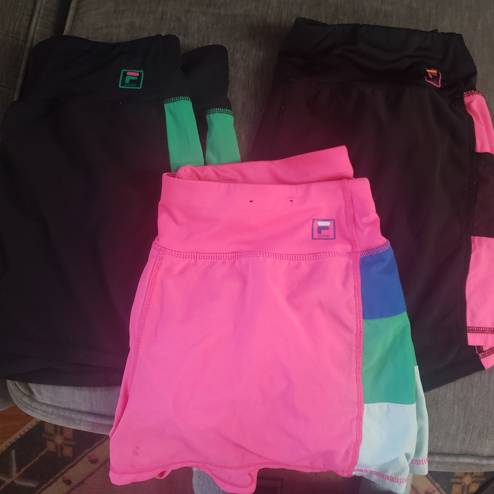 Three Pairs FILA athletic shorts. Sz L.